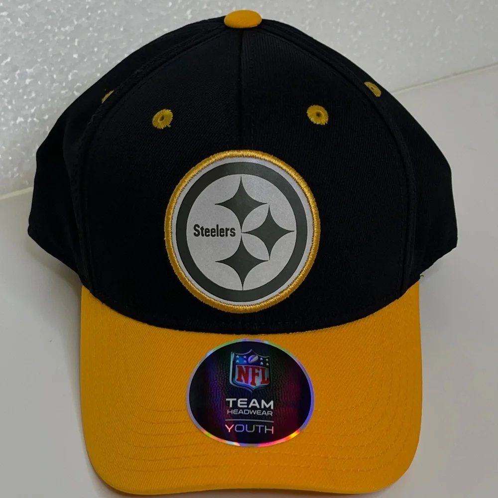 Pittsburgh Steelers Football NFL Fan Black Youth Adjustable Snapback Hat Cap New